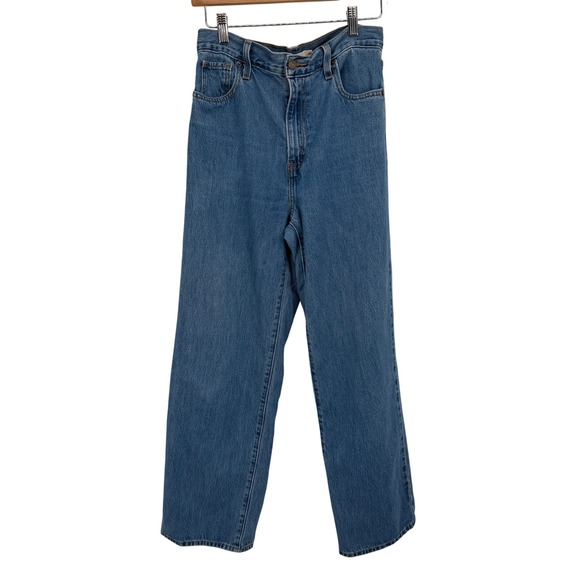 Levi's Denim - Levis High Waisted Straight Jeans Womens 26 Blue Medium‎ Wash Denim High Rise